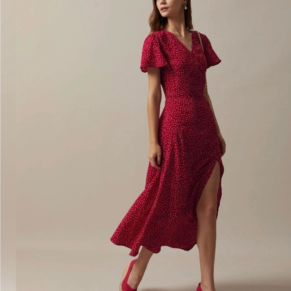 Rihoas NWT Red and white polka dot dress